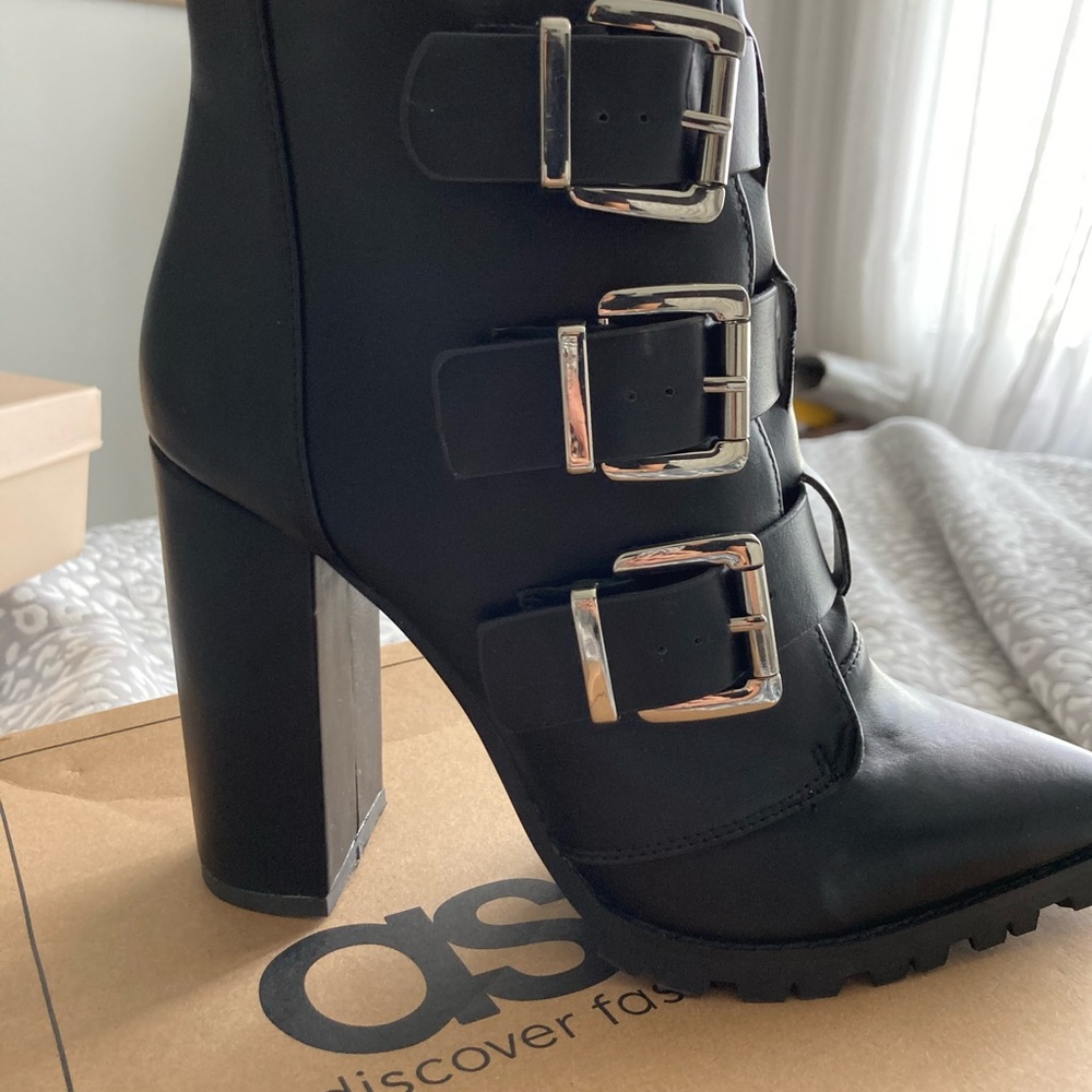 ASOS buckled booties